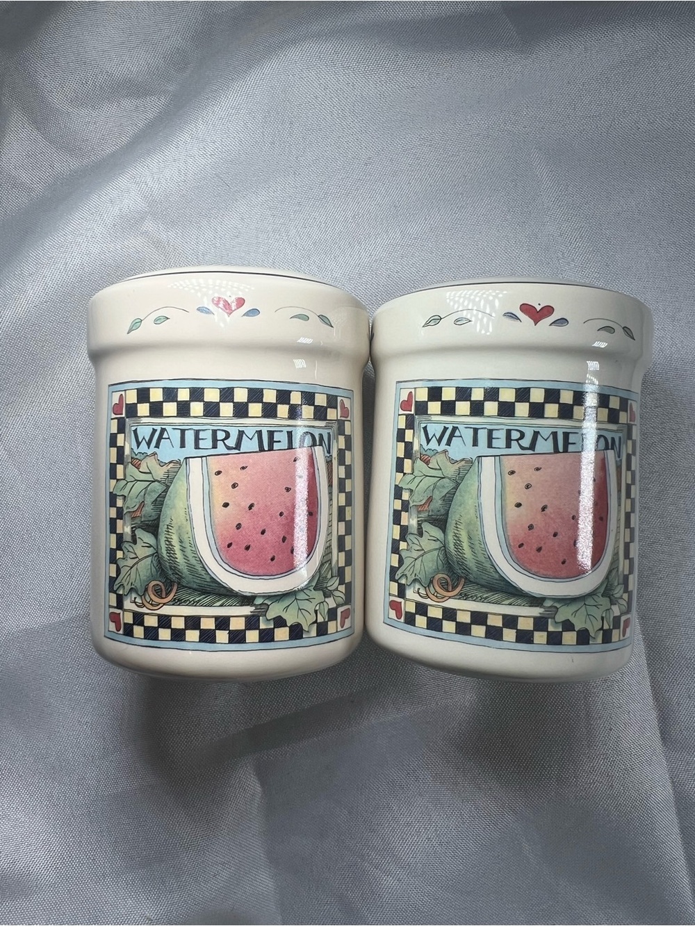 Susan Winget Certified International Watermelon Salt & Pepper Shakers